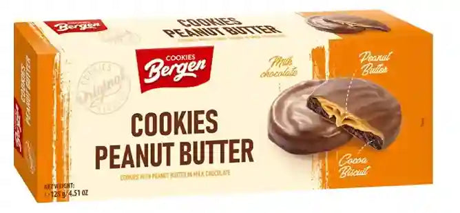 Bergen Cookies Peanut Butter 18x128g