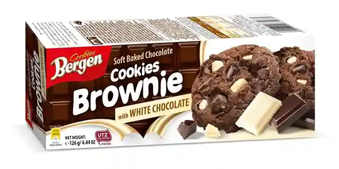 Bergen Brownie Cookies White Chocolate 18x126g