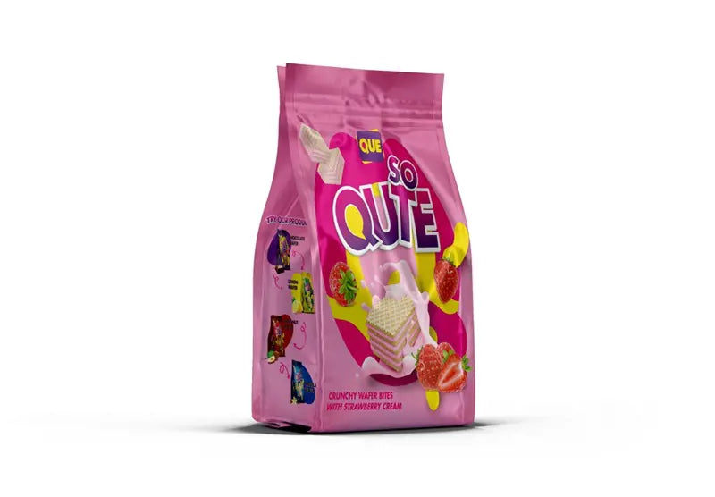 Que Wafer Bites Strawberry 12x150g